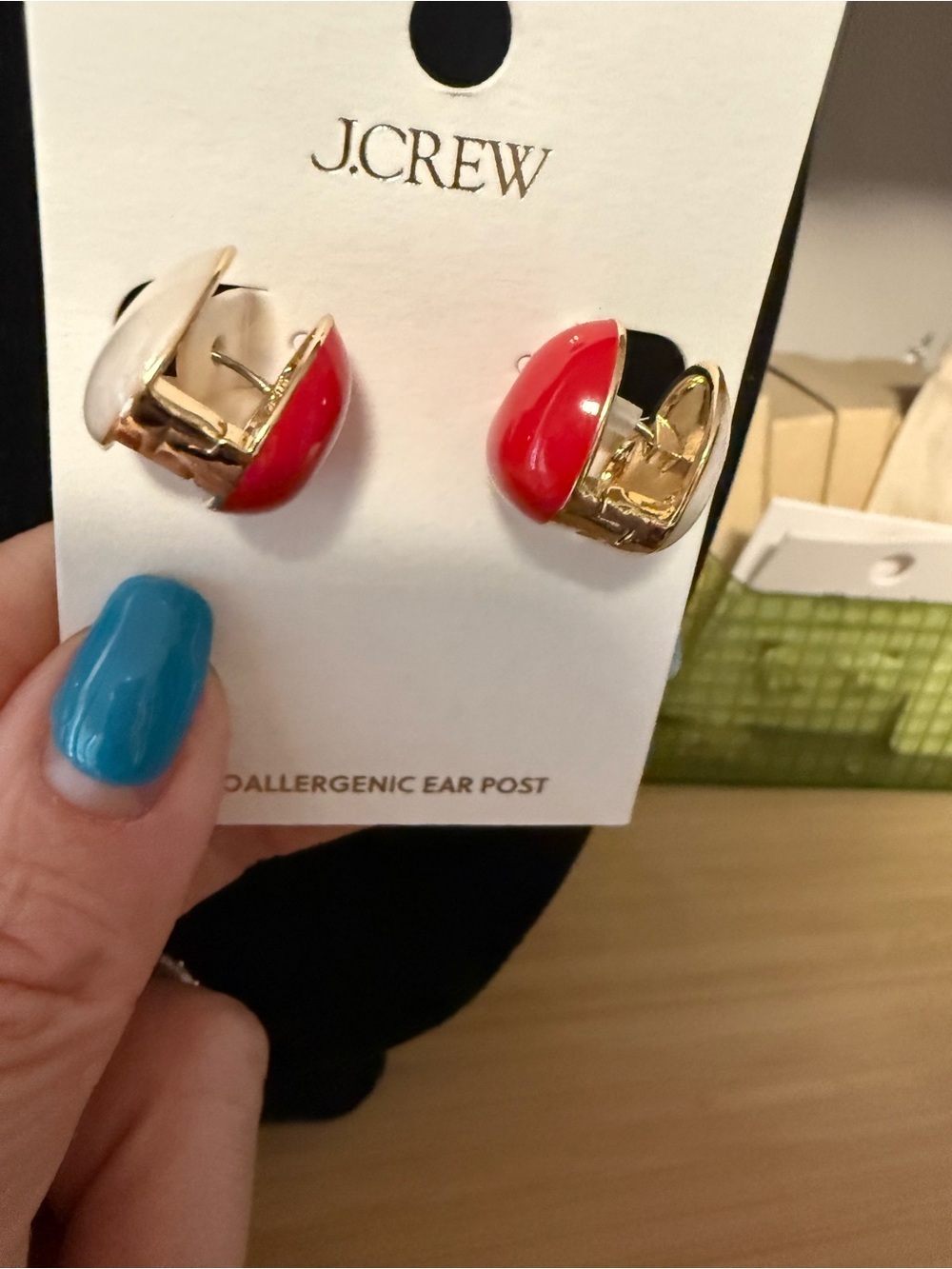 J.Crew Reversible Heart Post Earrings | NWT | Hypoallergenic | $44.50 Retail